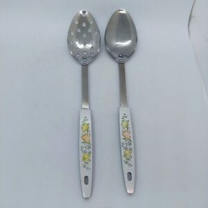 Vtg MCM Spice of Life Utensil Ladle Set Of 2 Stainless Steel Spoon 12.75" USA